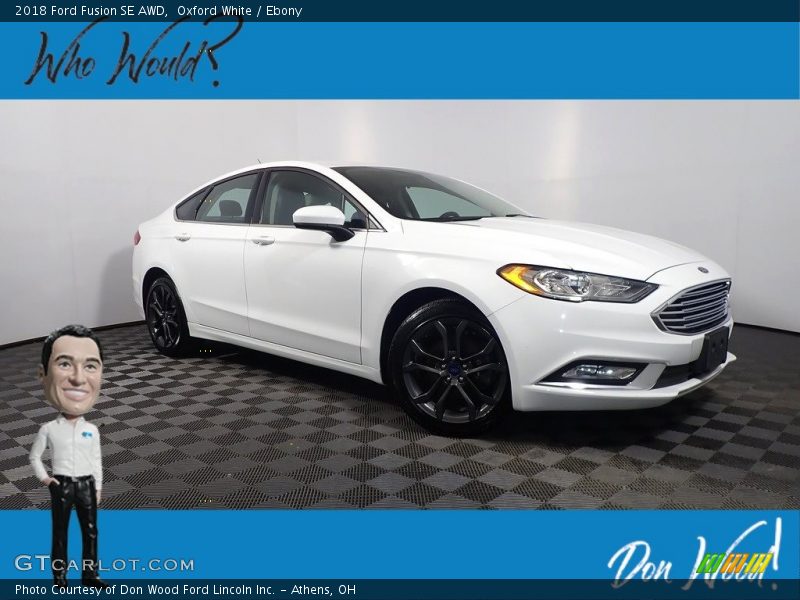 Oxford White / Ebony 2018 Ford Fusion SE AWD