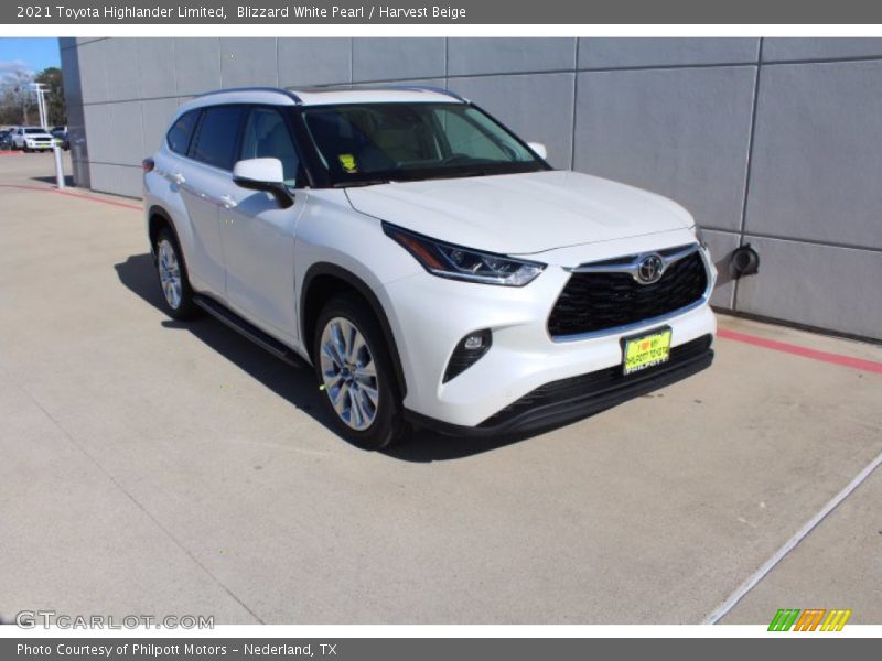 Blizzard White Pearl / Harvest Beige 2021 Toyota Highlander Limited