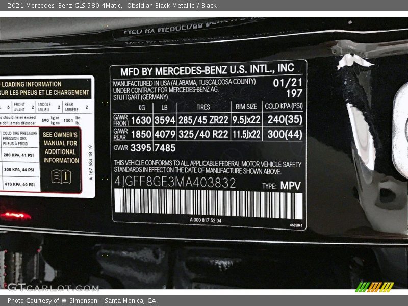 Obsidian Black Metallic / Black 2021 Mercedes-Benz GLS 580 4Matic