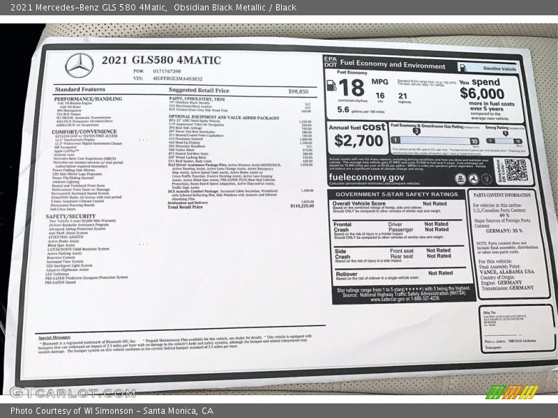 Obsidian Black Metallic / Black 2021 Mercedes-Benz GLS 580 4Matic