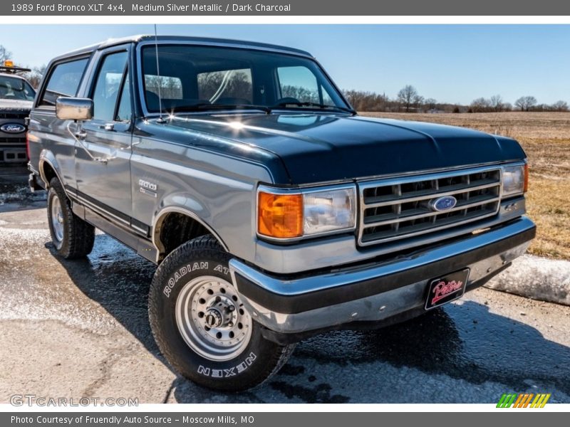 Medium Silver Metallic / Dark Charcoal 1989 Ford Bronco XLT 4x4