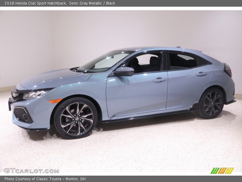 Sonic Gray Metallic / Black 2018 Honda Civic Sport Hatchback