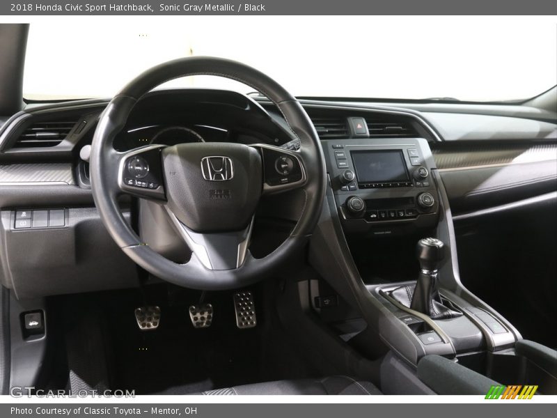 Sonic Gray Metallic / Black 2018 Honda Civic Sport Hatchback