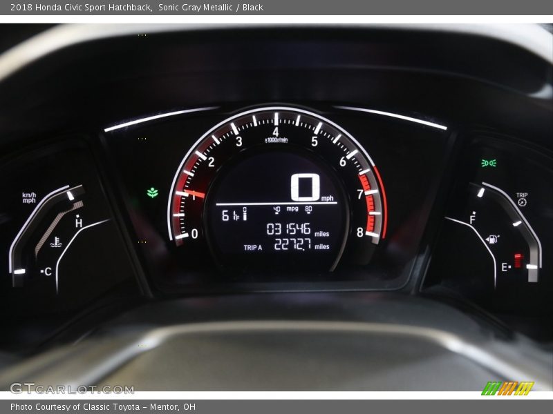Sonic Gray Metallic / Black 2018 Honda Civic Sport Hatchback