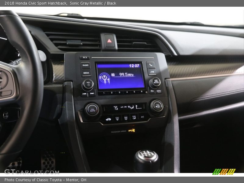 Sonic Gray Metallic / Black 2018 Honda Civic Sport Hatchback