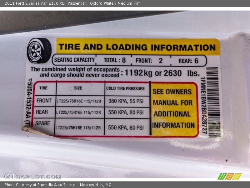 Oxford White / Medium Flint 2011 Ford E Series Van E150 XLT Passenger