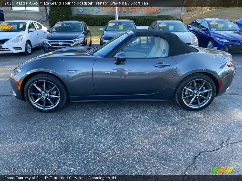 Meteor Gray Mica / Sport Tan 2016 Mazda MX-5 Miata Grand Touring Roadster