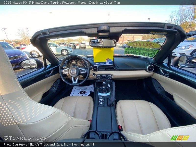 Meteor Gray Mica / Sport Tan 2016 Mazda MX-5 Miata Grand Touring Roadster