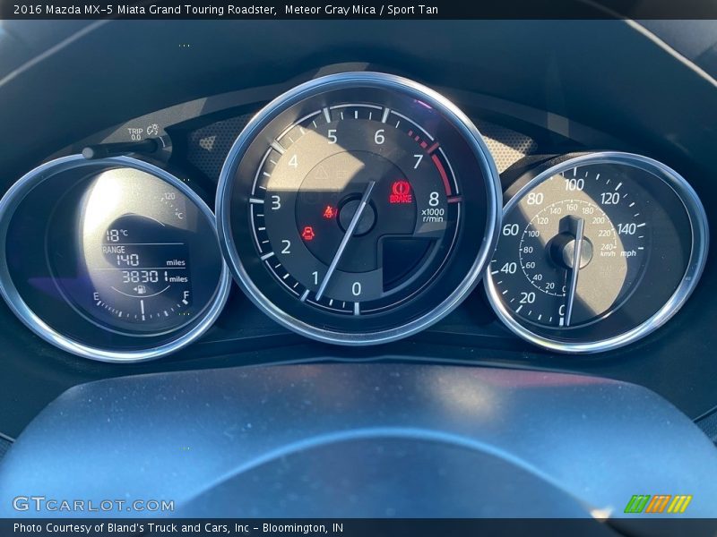 Meteor Gray Mica / Sport Tan 2016 Mazda MX-5 Miata Grand Touring Roadster