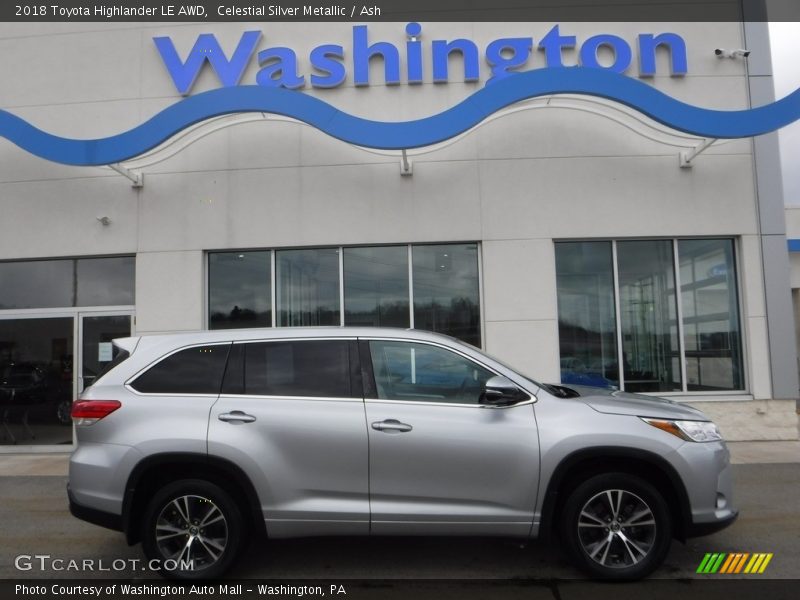 Celestial Silver Metallic / Ash 2018 Toyota Highlander LE AWD