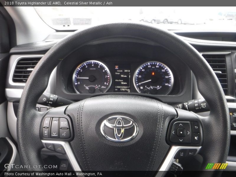 Celestial Silver Metallic / Ash 2018 Toyota Highlander LE AWD