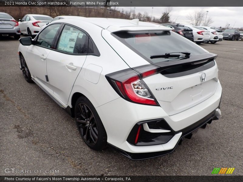 Platinum White Pearl / Black 2021 Honda Civic Sport Hatchback