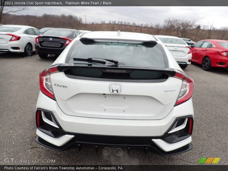 Platinum White Pearl / Black 2021 Honda Civic Sport Hatchback