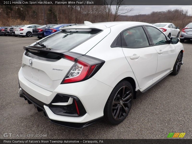Platinum White Pearl / Black 2021 Honda Civic Sport Hatchback