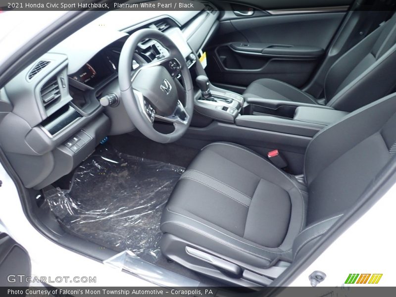 Platinum White Pearl / Black 2021 Honda Civic Sport Hatchback