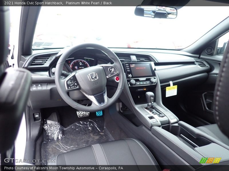 Platinum White Pearl / Black 2021 Honda Civic Sport Hatchback