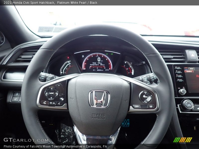 Platinum White Pearl / Black 2021 Honda Civic Sport Hatchback