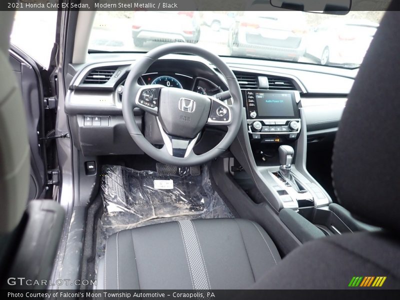 Modern Steel Metallic / Black 2021 Honda Civic EX Sedan