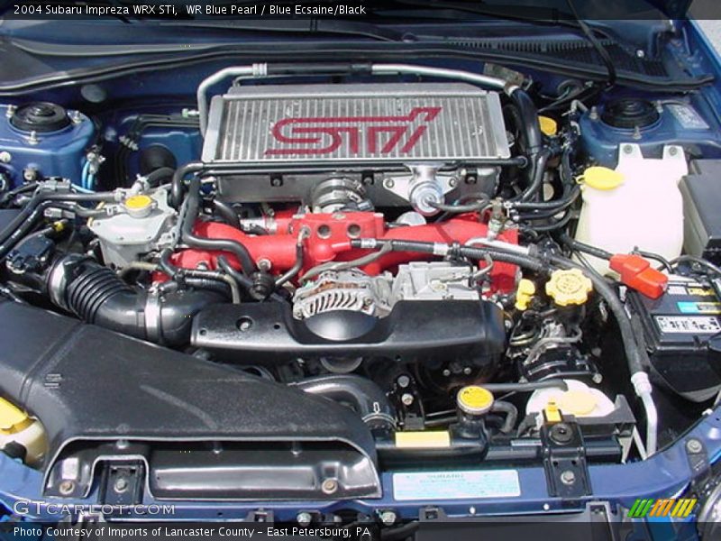 WR Blue Pearl / Blue Ecsaine/Black 2004 Subaru Impreza WRX STi
