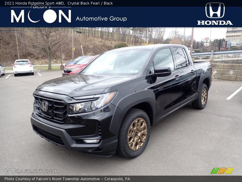 Crystal Black Pearl / Black 2021 Honda Ridgeline Sport AWD