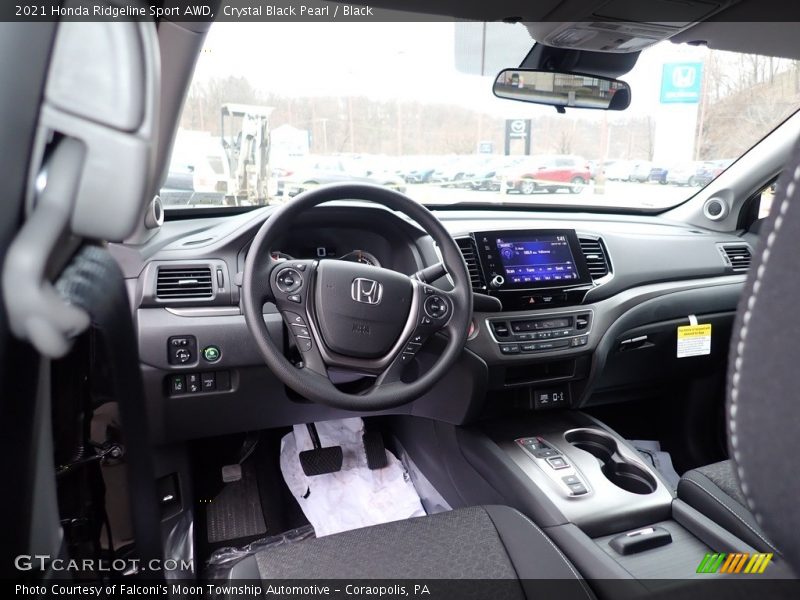 Crystal Black Pearl / Black 2021 Honda Ridgeline Sport AWD