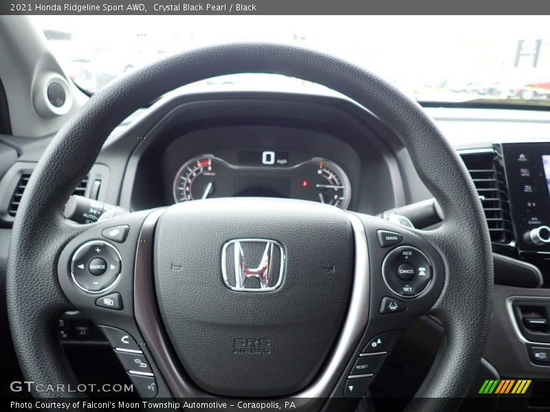 Crystal Black Pearl / Black 2021 Honda Ridgeline Sport AWD