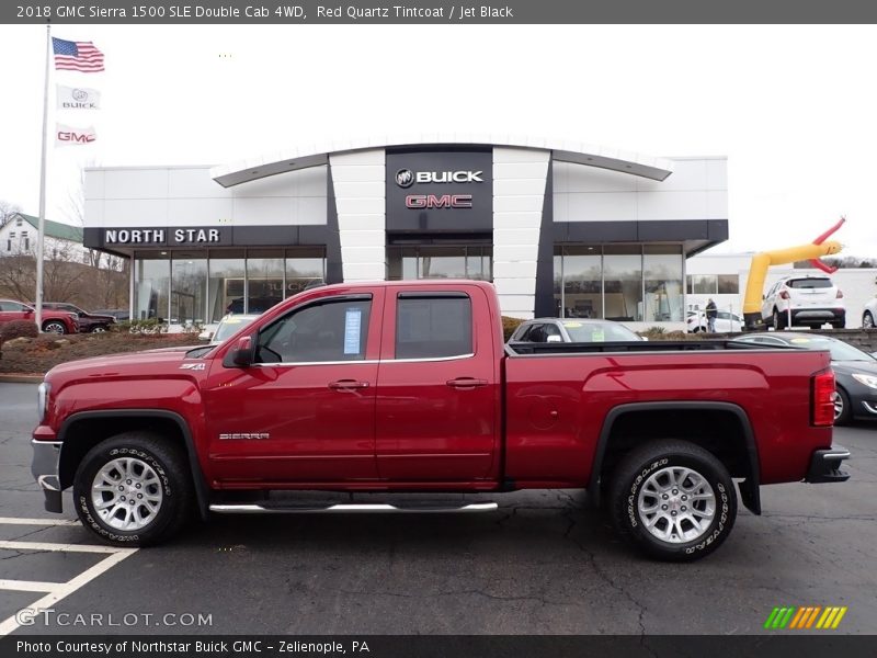 Red Quartz Tintcoat / Jet Black 2018 GMC Sierra 1500 SLE Double Cab 4WD