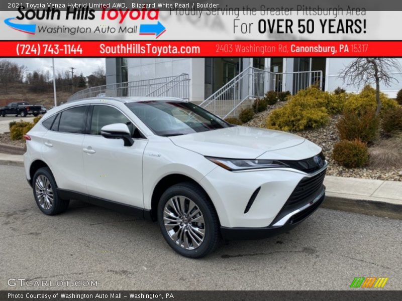 Blizzard White Pearl / Boulder 2021 Toyota Venza Hybrid Limited AWD