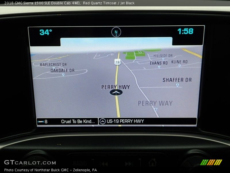 Red Quartz Tintcoat / Jet Black 2018 GMC Sierra 1500 SLE Double Cab 4WD