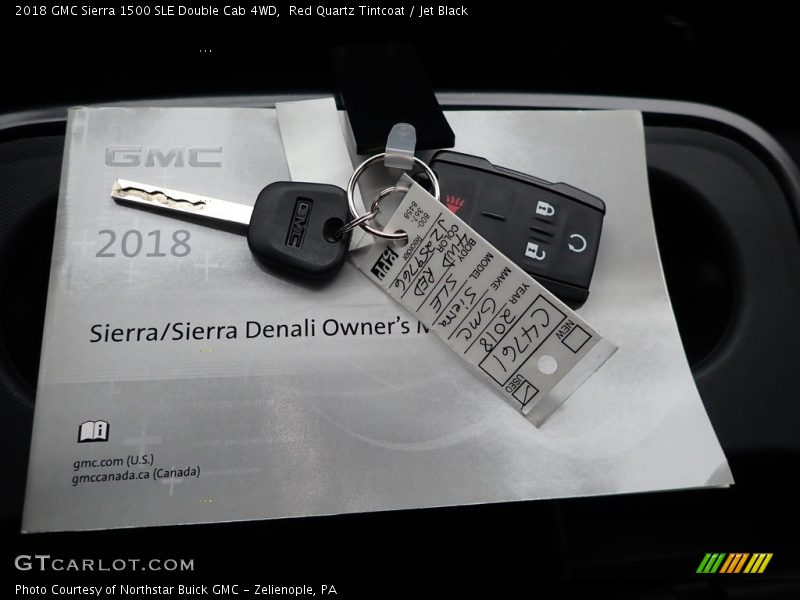 Red Quartz Tintcoat / Jet Black 2018 GMC Sierra 1500 SLE Double Cab 4WD
