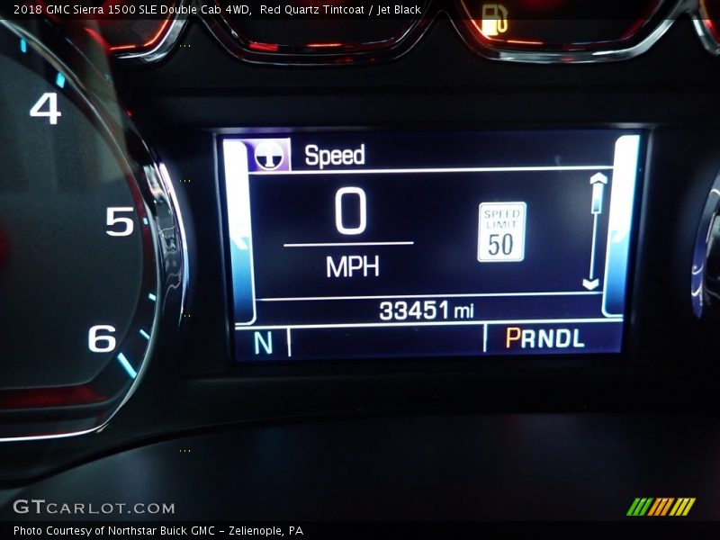 Red Quartz Tintcoat / Jet Black 2018 GMC Sierra 1500 SLE Double Cab 4WD