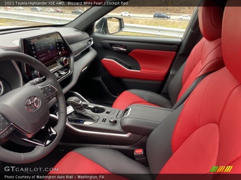 Blizzard White Pearl / Cockpit Red 2021 Toyota Highlander XSE AWD
