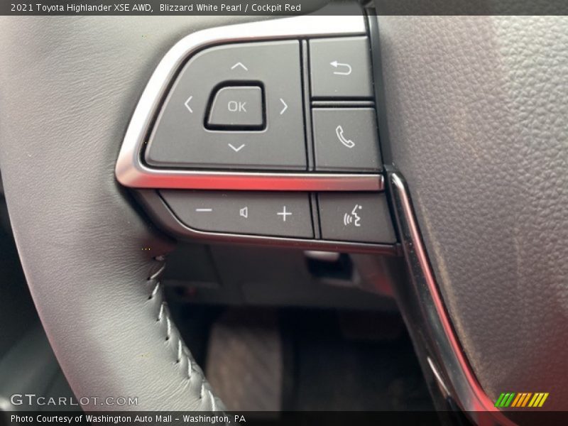 Blizzard White Pearl / Cockpit Red 2021 Toyota Highlander XSE AWD