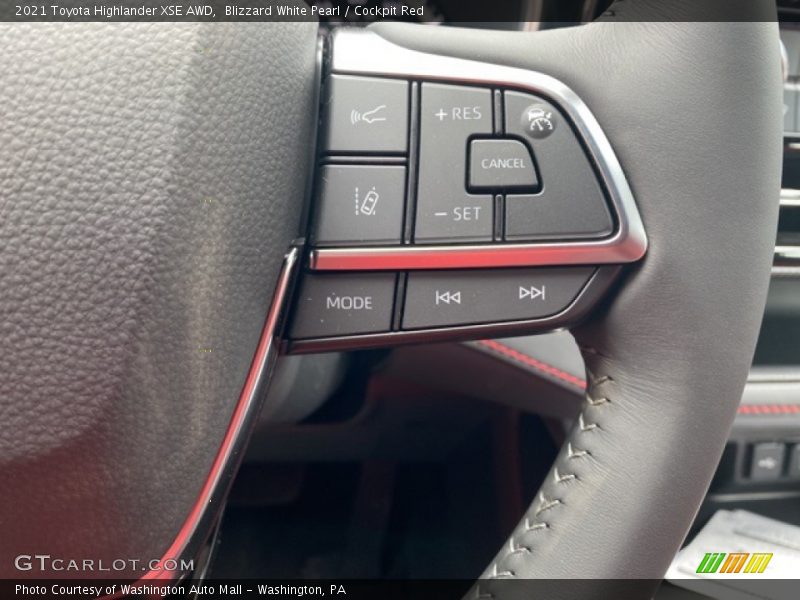 Blizzard White Pearl / Cockpit Red 2021 Toyota Highlander XSE AWD