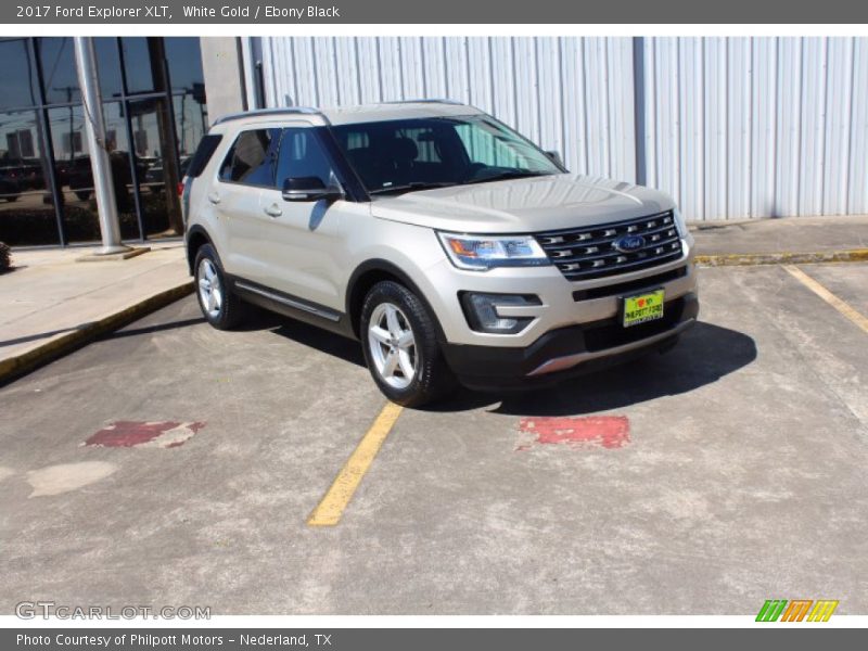 White Gold / Ebony Black 2017 Ford Explorer XLT