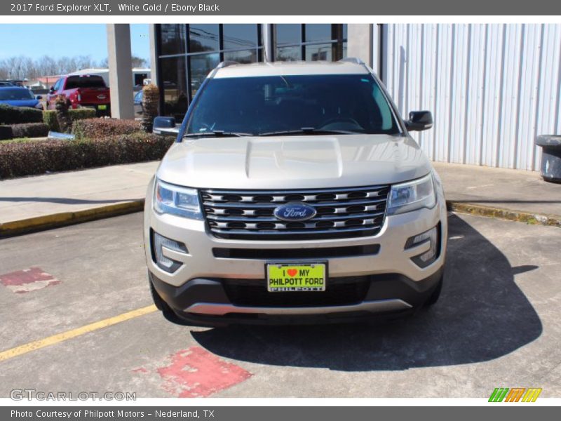 White Gold / Ebony Black 2017 Ford Explorer XLT