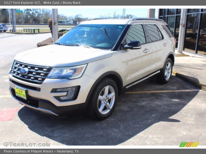 White Gold / Ebony Black 2017 Ford Explorer XLT