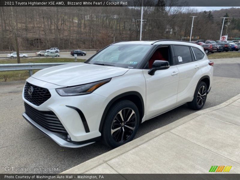 Blizzard White Pearl / Cockpit Red 2021 Toyota Highlander XSE AWD