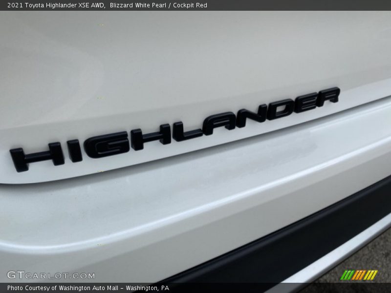 Blizzard White Pearl / Cockpit Red 2021 Toyota Highlander XSE AWD