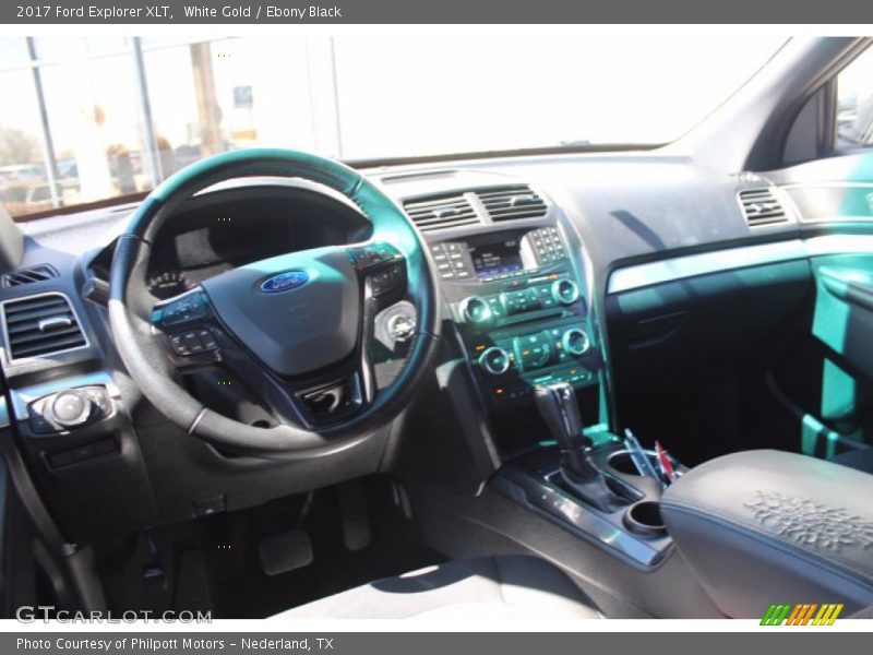 White Gold / Ebony Black 2017 Ford Explorer XLT