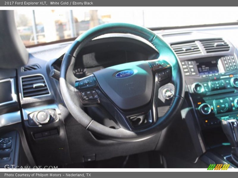 White Gold / Ebony Black 2017 Ford Explorer XLT