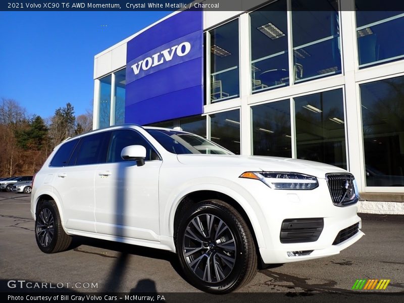 Crystal White Metallic / Charcoal 2021 Volvo XC90 T6 AWD Momentum