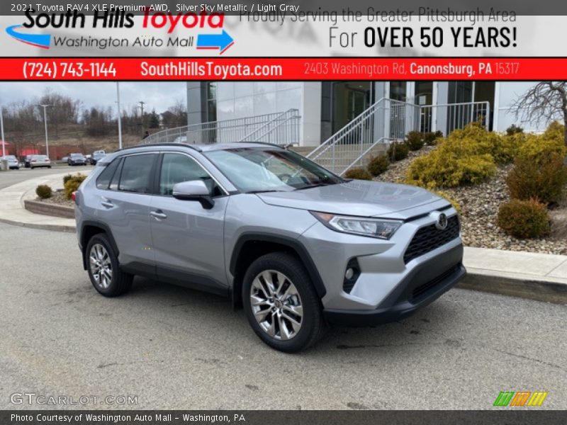Silver Sky Metallic / Light Gray 2021 Toyota RAV4 XLE Premium AWD