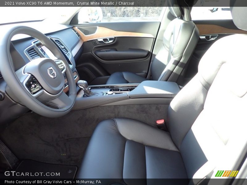Crystal White Metallic / Charcoal 2021 Volvo XC90 T6 AWD Momentum