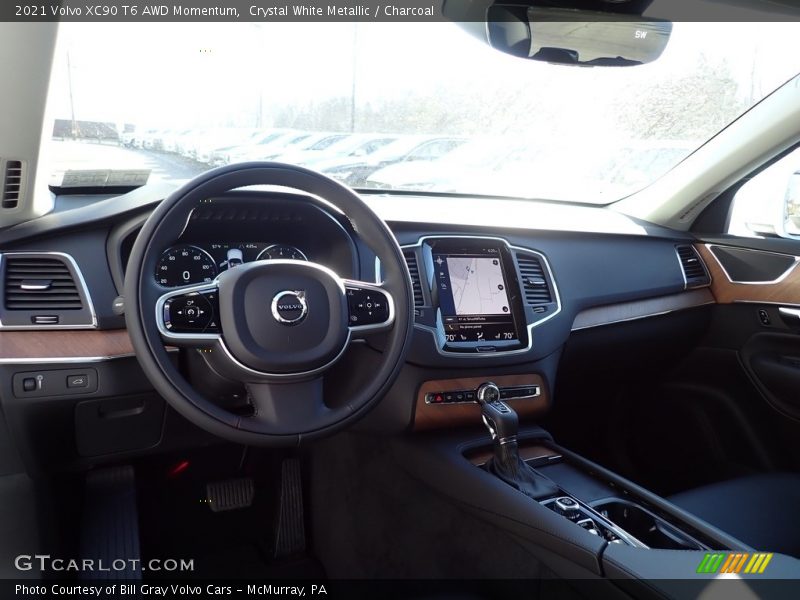 Crystal White Metallic / Charcoal 2021 Volvo XC90 T6 AWD Momentum