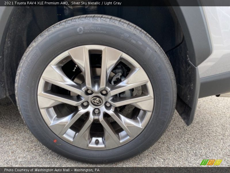 Silver Sky Metallic / Light Gray 2021 Toyota RAV4 XLE Premium AWD