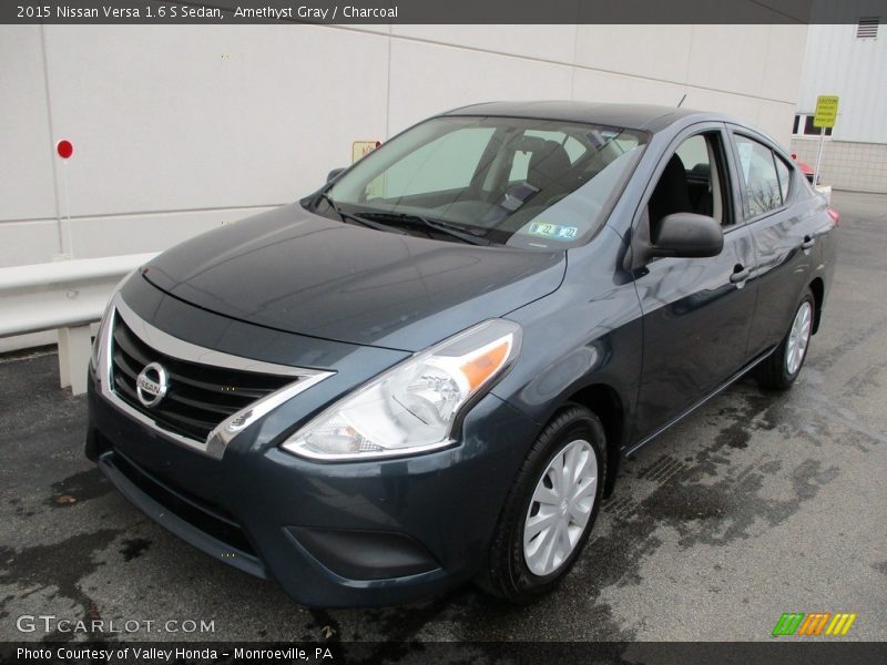 Amethyst Gray / Charcoal 2015 Nissan Versa 1.6 S Sedan
