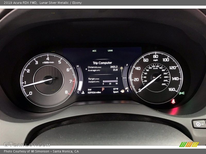 Lunar Silver Metallic / Ebony 2019 Acura RDX FWD