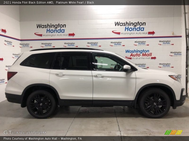 Platinum White Pearl / Black 2021 Honda Pilot Black Edition AWD