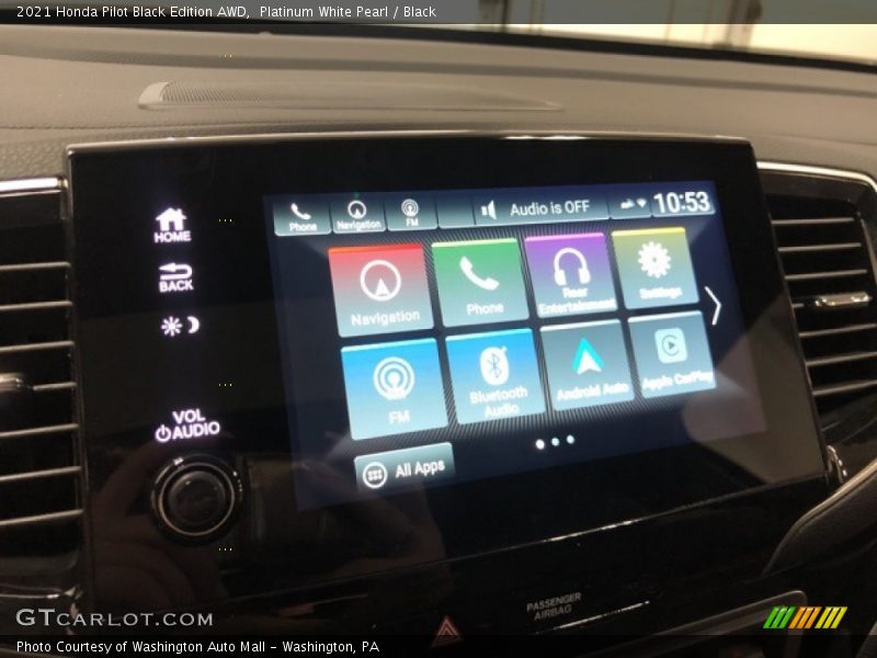 Platinum White Pearl / Black 2021 Honda Pilot Black Edition AWD